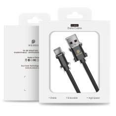 Dux Ducis PREMIUM K-MAX USB-C QC3.0 5A kabel 1m črne usnjene pletenice