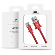 Dux Ducis PREMIUM K-MAX USB-C QC3.0 5A 1m kabel rdeče barve z usnjenim opletom