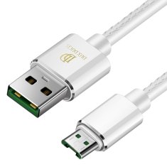 Dux Ducis PREMIUM K-MAX micro QC3.0 4A 1m kabel bele barve z usnjenim opletom