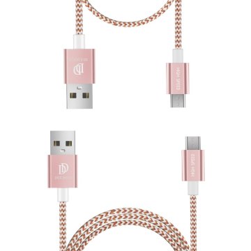 Dux Ducis K-TWO mikro USB kabla 1m + 0,2m roza