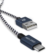 Dux Ducis K-TWO mikro USB kabla 1m + 0,2m modra