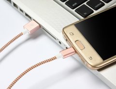 Dux Ducis K-TWO mikro USB kabla 1m + 0,2m roza