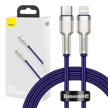 BASEUS Cafule kovinski močan USB Type-C kabel za iPhone Lightning 1m kovinski CATLJK-A05