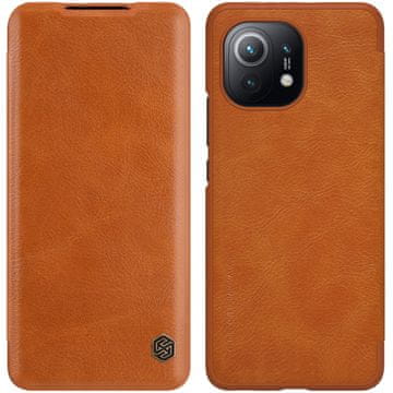 Nillkin Usnjen ovitek QIN za Xiaomi Mi 11 rjave barve