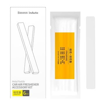 BASEUS Nadomestno polnilo za osvežilec zraka Metal Paddle, 6 polnilcev, SUXUN-M0B