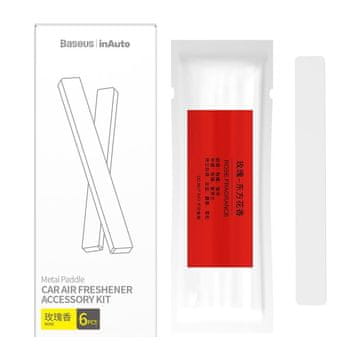BASEUS Nadomestno polnilo za osvežilec zraka Metal Paddle z vonjem 6x Rose SUXUN-M0C