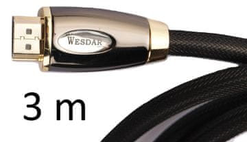 HDMI kabel 3 m 4K Full HD pozlačen pleten M555051