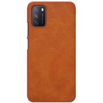 Nillkin Usnjen ovitek QIN za Xiaomi Poco M3 rjave barve