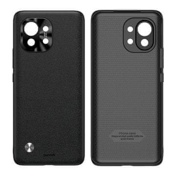BASEUS Usnjen ovitek Alloy za Xiaomi Mi 11 WIXM11-01 črne barve