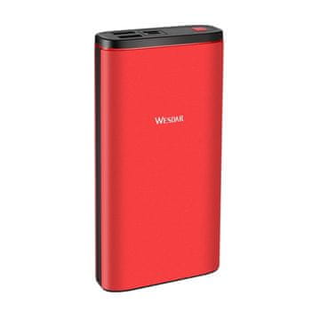 Wesdar S59 aluminijasta prenosna baterija 20000mAh siva M555024RD 18W