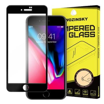 WOZINSKY kaljeno steklo s polnim lepilom za iPhone SE 2022 / SE 2020 / 8 / 7 črne barve