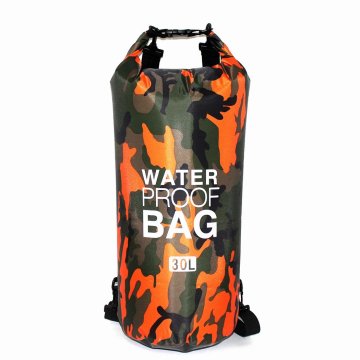 KJB PVC vreča z zvitim zapiranjem za vodne športe, 30 l, oranžen maskirni vzorec