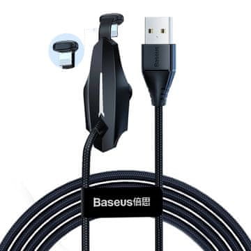 BASEUS USB Lightning kabel s priseskom za igralce 1,5 A 2 m črne barve CALXA-B01