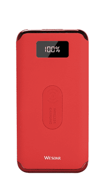 Wesdar WS2 Powerbank QI 10000mAh M555027 rdeča induktivna polnilna baterija