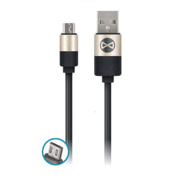Forever Kabel MicroUSB, moderen, črne barve, 1 m, 2 A