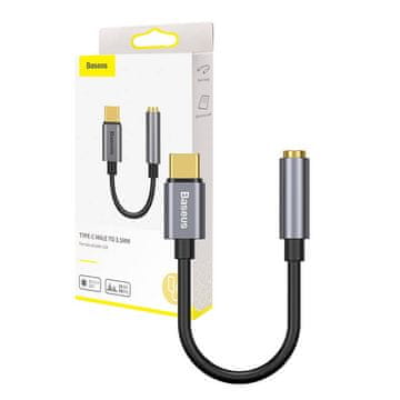 BASEUS L54 adapter zvočni adapter USB tipa C na mini vtičnico 3,5 mm AUX 9 cm CATL54-0G