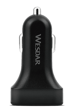 Wesdar 2xUSB avtomobilski polnilnik M555030BK črne barve