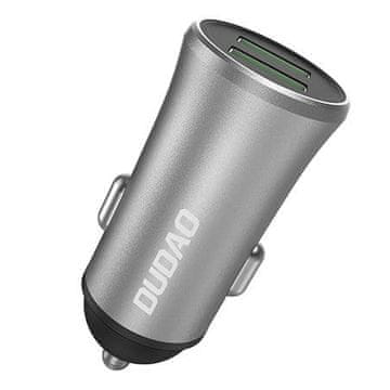 DUDAO Avtomobilski polnilnik R6s 2xUSB 3.4A srebrne barve