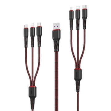 REMAX Share 6v1 USB kabel 2x Type-C 2x Lightning 2x Micro Dual 1+2m 5A RC-153