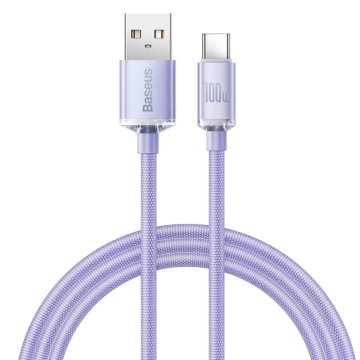 BASEUS Crystal Shine Series USB-USB C kabel 100W 1,2 m vijoličen CAJY000405