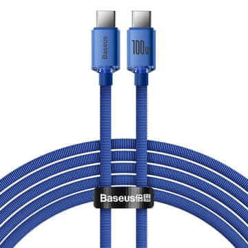 BASEUS CRYSTAL SHINE USB KABEL C-SB C 2M 100W 5A MODREGA OBLIKE ZA PRENOSNIK MACBOOK
