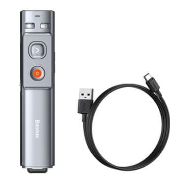 BASEUS Orange Dot laserski kazalnik, daljinski upravljalnik za predstavitve, USB C, polnilni, WKCD000013