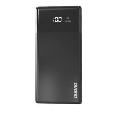 DUDAO prenosna baterija 10000mAh 2A 2xUSB LED K8 črna
