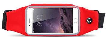 Vodoodporna športna torba za telefon za tek 17,5 x 8,5 cm rdeča