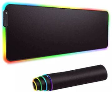 VELIKA OSVETLJENA RGB IGRALNA PODLOGA ZA MIŠKO 70X30 CM ZA MIZO M222029
