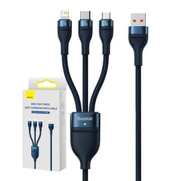 BASEUS Flash Series II hitri kabel 3v1 100W 1,2m Micro/USB-C/Lightning za iPhone CASS030003