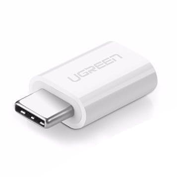 Ugreen adapter iz mikro USB na USB tipa C, bele barve
