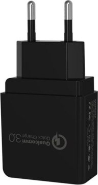 Dux Ducis Polnilnik C30 EU USB Quick Charge 3.0 črne barve 18W