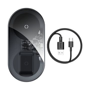 BASEUS Simple Pro 2v1 QI polnilnik 15W WXJK-CA02