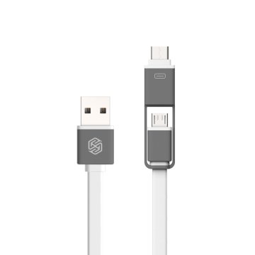 Nillkin Plus 2-v-1 kabel Micro USB in Type-C 1,2 m bele barve