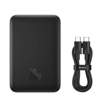 BASEUS MAGNETNA MINI POWERBANK 10000MAH 20W ČRNA MagSafe za iPhone 12-15 PPCX030001
