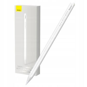 BASEUS Smooth Stylus za iPad z LED indikatorjem, konica kabla SXBC000202, bela