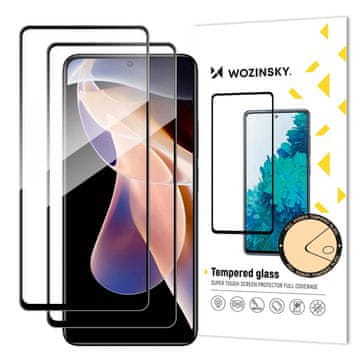WOZINSKY Kaljeno steklo x2 za Xiaomi Redmi Note 11 Pro+ / 11 Pro 9H s črnim okvirjem FG