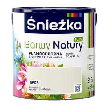 Śnieżka Barva Colors of Nature Plus Odporna proti madežem peščeno bež BP08 2 1 kos.