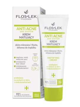 FLOS-LEK Matirajoča krema za mešano, mastno in k aknam nagnjeno kožo Anti Acne 24H System 50 ml