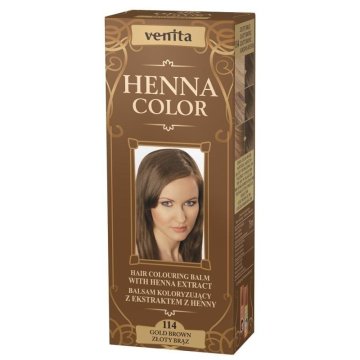 Barvni balzam Henna Color z izvlečkom kane št. 114 zlato rjava 75 ml