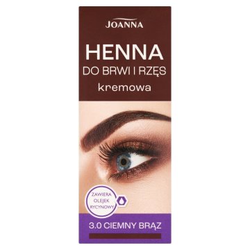 Joanna Kremna kana za obrvi in trepalnice z ricinusovim oljem 3.0 temno rjava 15 ml