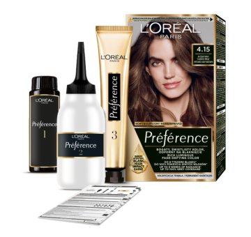 L’Oréal Barva za lase Preference 4.15 Intenzivno temno rjava, 1 kos