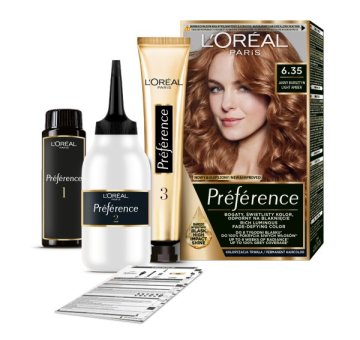 L’Oréal Barva za lase Preference 6.35 svetlo jantarjeva, 1 paket