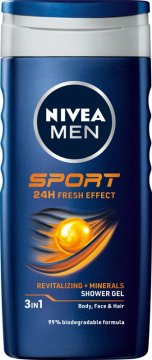Nivea MEN Sport 24H Fresh Effect 3-v-1 gel za prhanje 250 ml