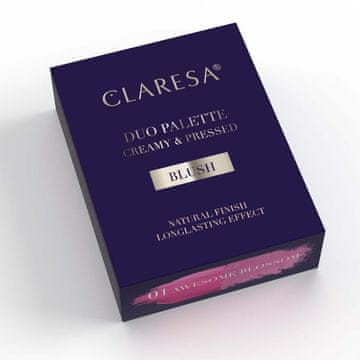 Claresa Palette kremasto in stisnjeno rdečilo za lica 01 Awesome Blossom 8,5 g