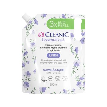 Harper Cleanic Cream & Fresh Linen kremasto tekoče milo za roke in telo, hipoalergeno, vlažilno, 900 ml