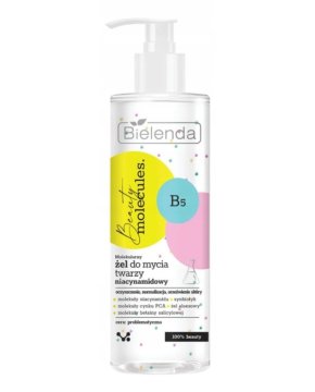 Bielenda Beauty Molecules molekularni gel za umivanje obraza z niacinamidom 195 g