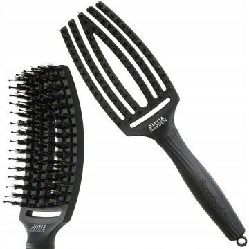Fingerbrush Combo krtača za lase, polno črna, srednje velika