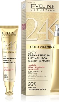 Eveline 24K Gold vitamin C lifting krema za oči in esenca 15 ml