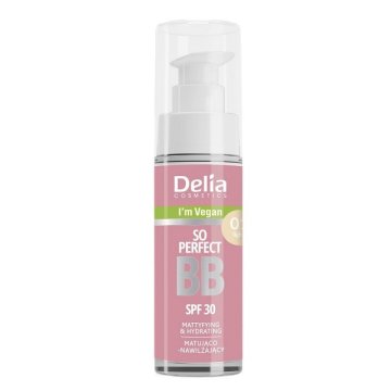 DELIA So Perfect BB krema za obraz, matirajoča in vlažilna, SPF 30, odtenek 01 Light, 30 ml